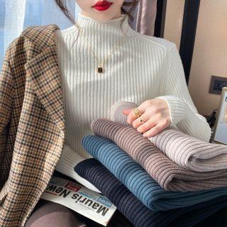 Mock-neck Knit Sweater In 5 Colors