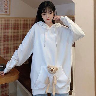 Bear-accent Rabbit Ear Hoodie