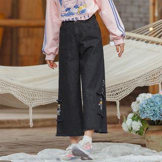 Star Applique Wide Leg Jeans