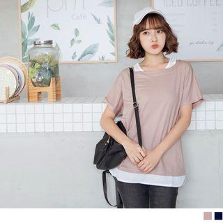 Mock Two Piece Panel Loose Top
