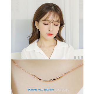 Metal-bar Pendant Silver Necklace