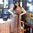 Sleeveless Midi Trench Coat
