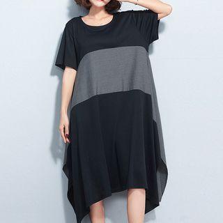 Crew-neck Midi Short-sleeve Dress