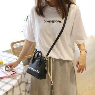 Round-neck Letter Print T-shirt One Size