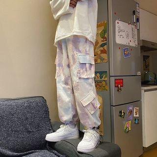 High-waist Tie Dye Cargo Pants