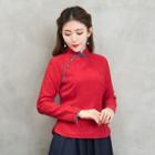 Chinese Buttoned Long-sleeve Top