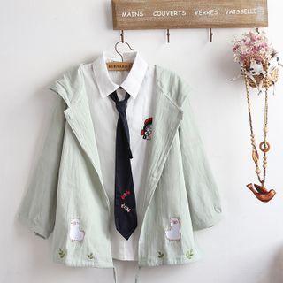 Embroidered Zip Hoodie / Shirt / Set