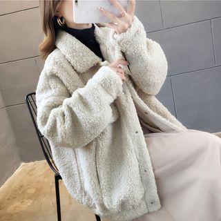 Oversize Fluffy Button Coat