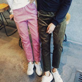 Couple Matching Corduroy Straight-cut Pants