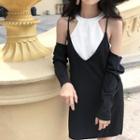 Set: Halter Top + Cold Shoulder Strappy Dress