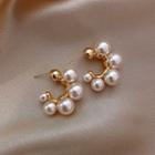 Faux Pearl Alloy Dangle Earring 1 Pair - Ndyz281 - White - One Size