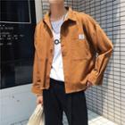 Distressed Cargo Shirt Jacket