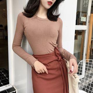 Long Sleeve Plain Tee / Skirt