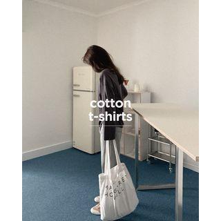 Wide-sleeve Cotton T-shirt