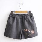 Fox Embroidered Shorts