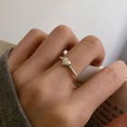 Heart Alloy Ring J2228 - 1 Pc - Silver - One Size