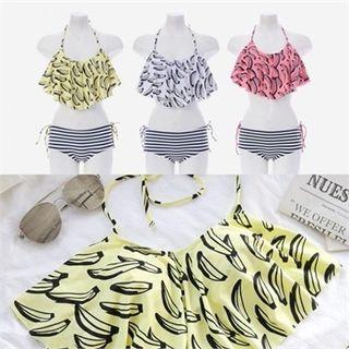 Banana Print Bikini Set