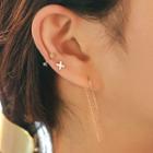 S925 Silver Threader Earring / Cross Stud Earring