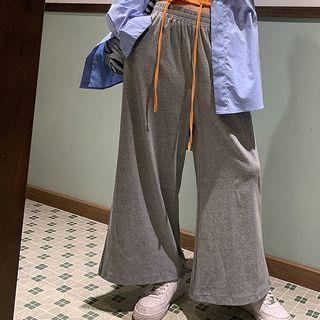 Elastic-waist Wide-leg Sweatpants