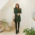 Short-sleeve Chunky-knit Shift Dress