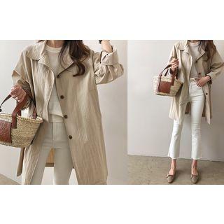 Hidden-button Cotton Jacket