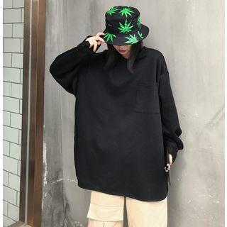 Button-cuff Loose-fit Pullover