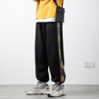 Cropped Cartoon Print Knit Pants