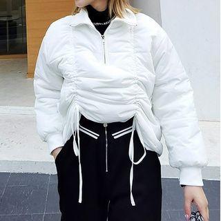 Half-zip Padded Drawstring Sweatshirt