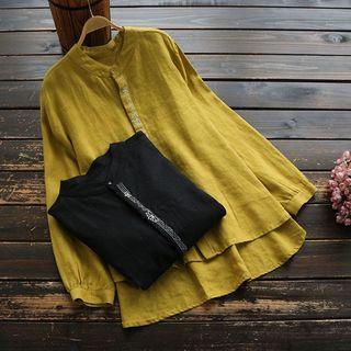 Floral Embroidered Linen Shirt