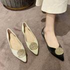 Rhinestone Disc Pointy Flats