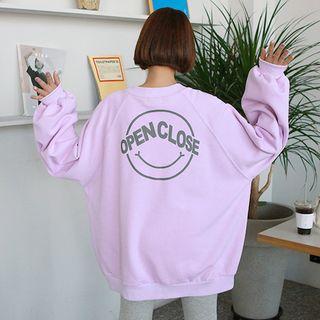Tall Size Smiley Print Sweatshirt