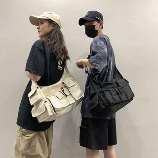 Plain Multi-section Crossbody Bag