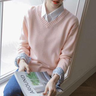 V-neck Colored Sweater