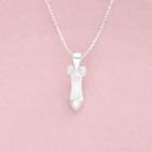 925 Sterling Silver Rhinestone Miniature Pump Pendant Necklace 925 Silver - One Size