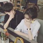 Couple Matching Lettering Elbow-sleeve Hooded T-shirt