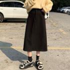 Contrast Trim Sweater / A-line Skirt
