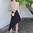 Off-shoulder Top / Ruffle Midi Skirt