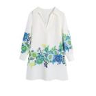 Long-sleeve Floral Tunic Dress