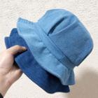 Ruffle Trim Denim Bucket Hat