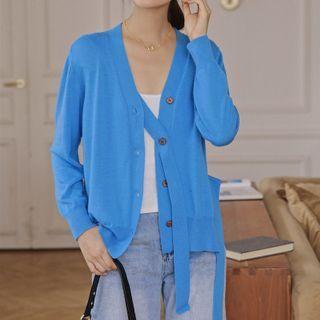 Slit-hem Buttoned Cardigan