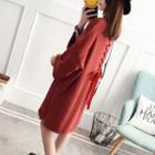 Bow Accent 3/4 Sleeve Knit Dress