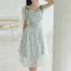Chiffon Print Short-sleeve Dress