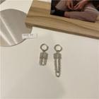 Razor Design Chained Asymmetrical Alloy Dangle Earring 1 Pair - Jml4447 - Silver - One Size