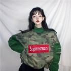 Camouflage Mock Neck Sweatshirt