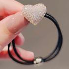 Heart Rhinestone Hair Tie Ly1681 - Gold - One Size