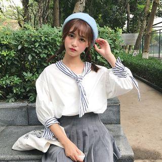 Panel 3/4-sleeve Blouse