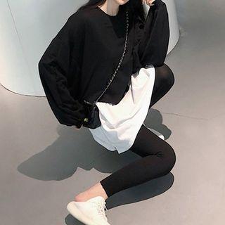 Set: Mock Two-piece Sweatshirt + Leggings