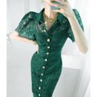 Slim-fit Full Lace Shirtdress