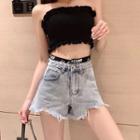 Shirred Ruffled Tube Top