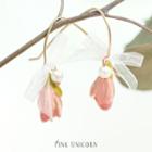 Faux Pearl Flower Dangle Earring Hook Earring - Gold-plated - Gold - One Size